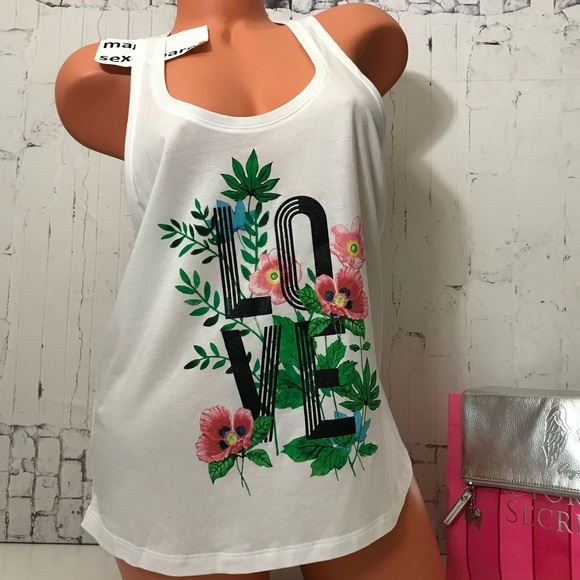 Victoria's Secret Other - SALE🎉VS M L TANK TOP LOGO GLITTER SHINE LOVE